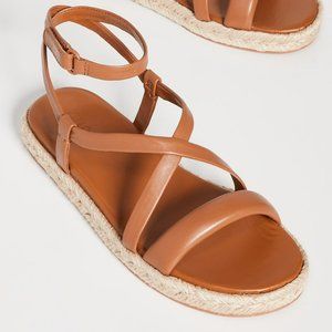 Smith Leather Espadrille Sandals In Cuoio